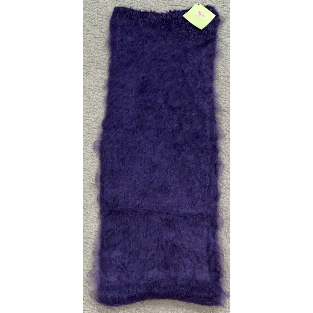 Mohair Hand Knitted Hairy Purple Long Lush Scarf‎ Handmade In South Africa NEW